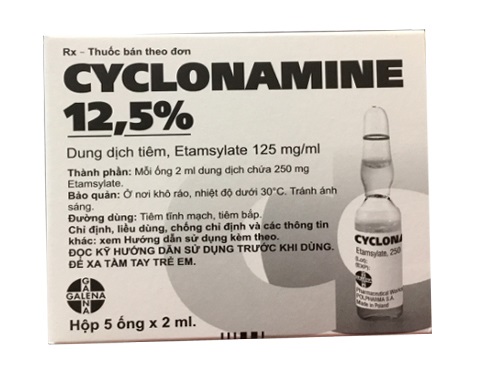 Thuốc Cyclonamine 12,5% 125mg/ml Etamsylat phòng và điều trị trong và sau các phẫu thuật