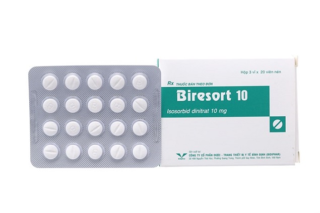 Thuốc Biresort 10mg phòng và điều trị cơn đau thắt ngực