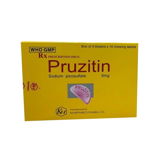 Thuốc Pruzitin 5mg Natri picosulfate điều trị táo bón, chuẩn bị cho chụp hay phẫu thuật đại tràng