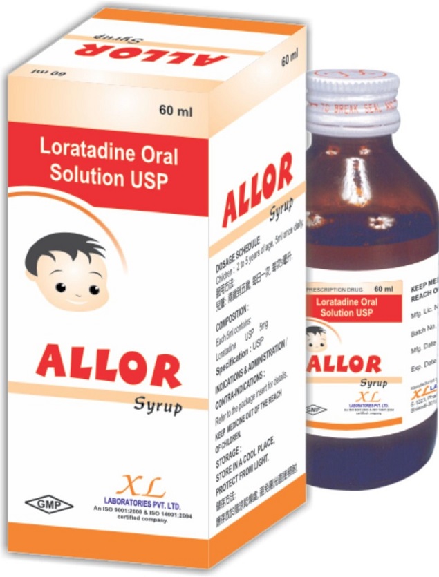 Thuốc Allor syrup 5mg Loratadine làm giảm các triệu chứng viêm mũi dị ứng
