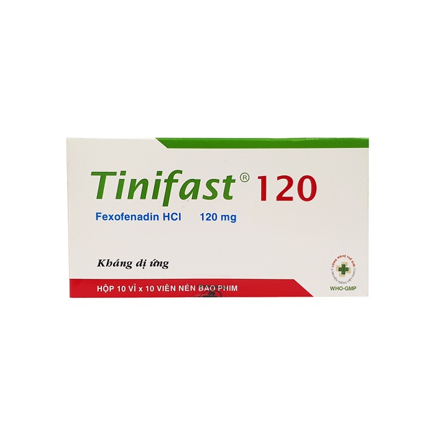 Thuốc Tinifast 120mg Fexofenadin HCl chữa trị chứng viêm mũi dị ứng theo mùa hay quanh năm