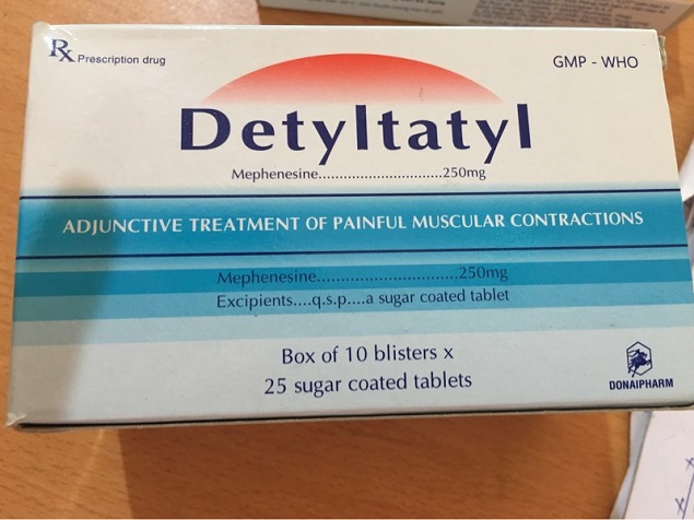 Thuốc Detyltatyl 250mg Mephenesin điều trị bệnh lý thoái hóa cột sống và các rối loạn tư thế cột sống