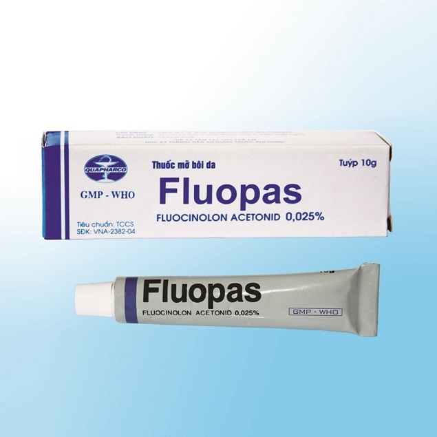 Thuốc Fluopas 0,025% Fluocinolone làm giảm triệu chứng viêm và ngứa của các bệnh ngoài da đáp ứng với Corticoid